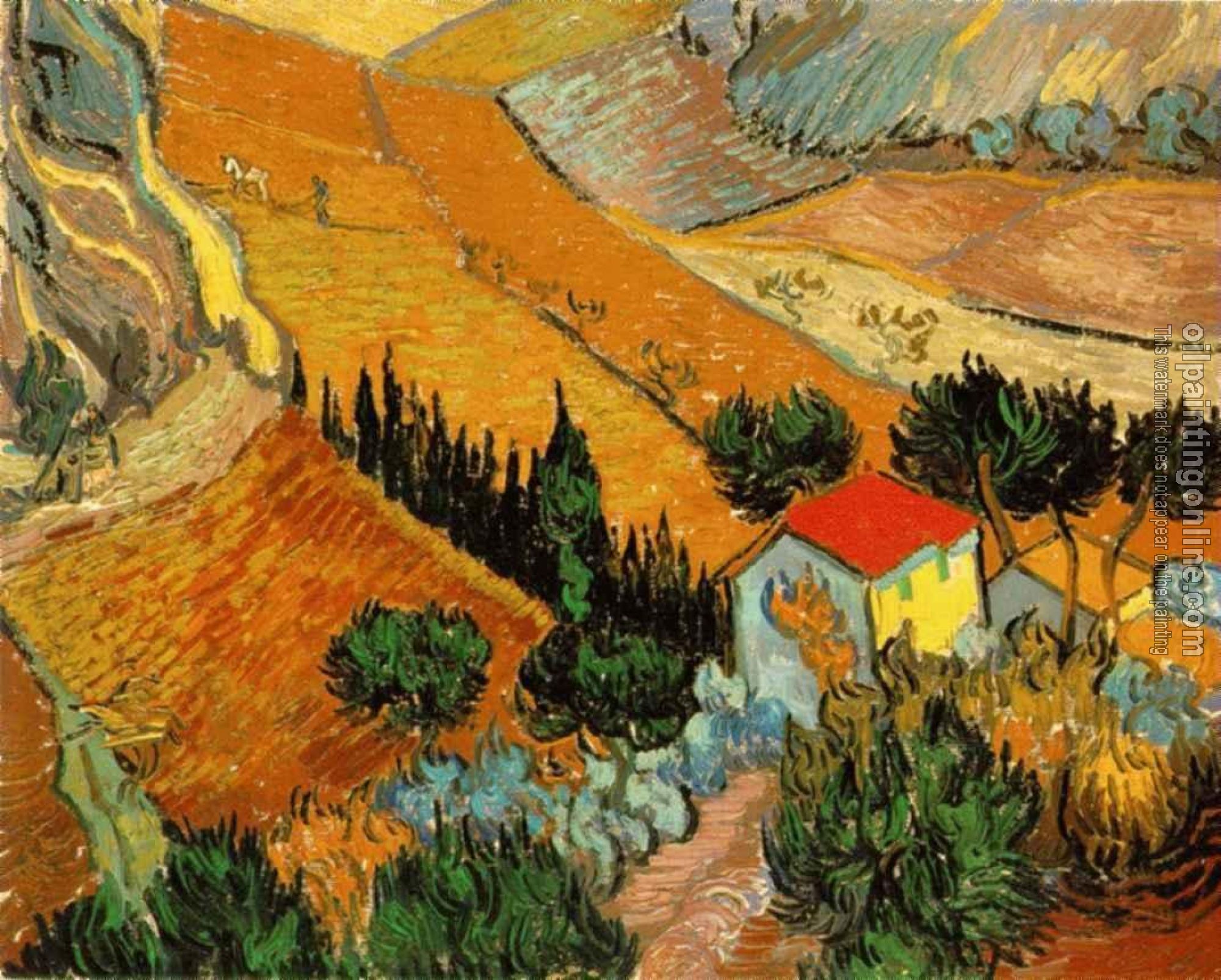 Gogh, Vincent van - Valley with Ploughman Seen from Above